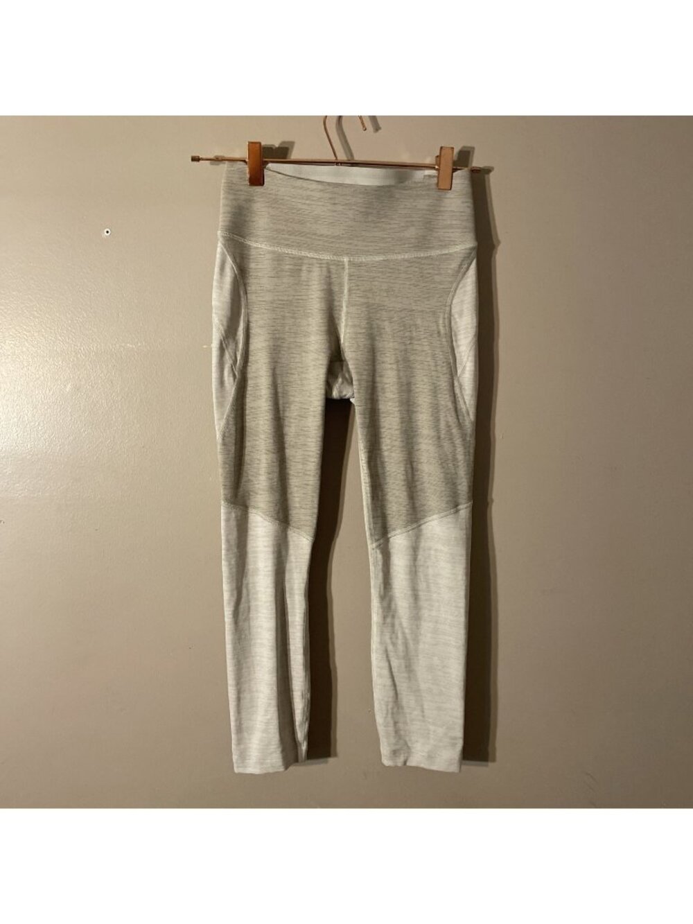 Outdoor Voices Compression Leggings Oatmeal Beige Heathered High Rise Sz S